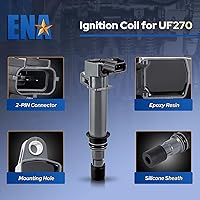 Vista 4 de ENA Paquete de 6 bobinas de encendido UF270 y bujías 4504 3.7 V6 2002 2003 2004 2005 2006 2007 2008 compatible con Dodge Jeep Mitsubishi Liberty