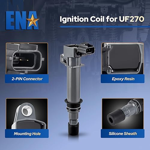 Miniatura 4 de ENA Paquete de 6 bobinas de encendido UF270 y bujías 4504 3.7 V6 2002 2003 2004 2005 2006 2007 2008 compatible con Dodge Jeep Mitsubishi Liberty