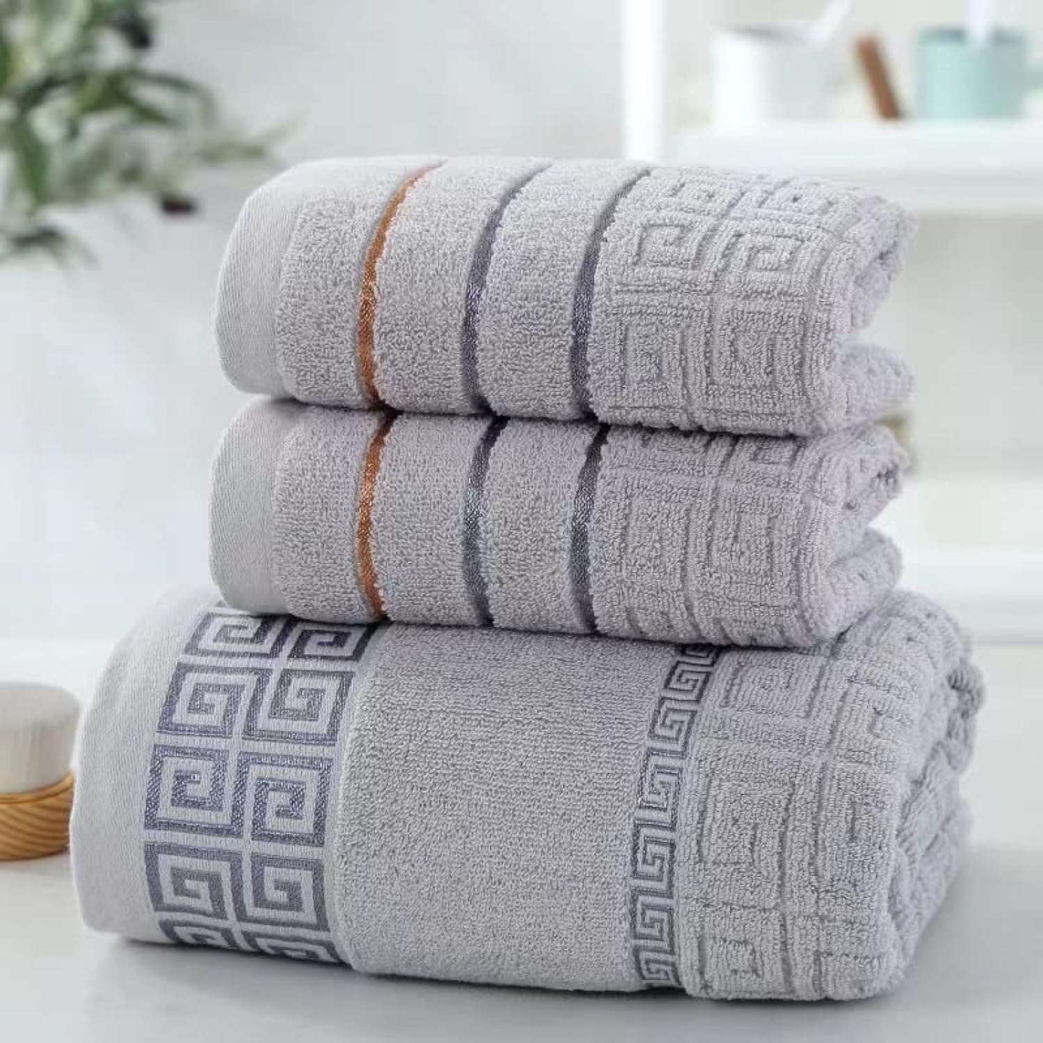 ADVANLUXE3-Piece Bath Towels Set,1 Bath Towel and 2 Washcloths Super Soft Highly Absorbent 100% Cotton Towels for Bath Fitness, Bathroom, Sports, Yoga, Travel