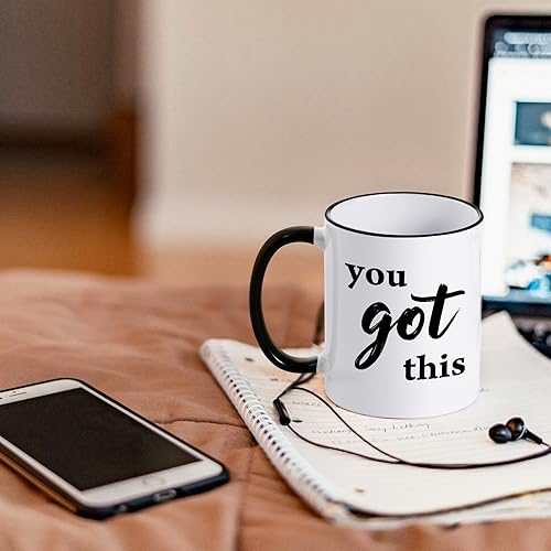 Miniatura 3 de YHRJWN Taza de café con texto en inglés "You Got This" para mujeres y hombres, regalos motivacionales inspiradores para mejores amigos, compañeros