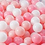 MoonxHome Ball Pit Balls for Kids, 100 pcs 2.15 Thicken Soft Plastic Crush Proof Ball Pit Balls BPA Phthalate Free Toy Ball with 3 Color White Pink Light-Pink