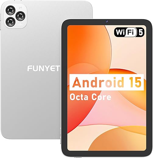 FUNYET Android Tablet,10" Tablets 2025.8GB (4+4) RAM 128GB Storage (Expandable),Octa Core Processor,HD Display,Dual Camera