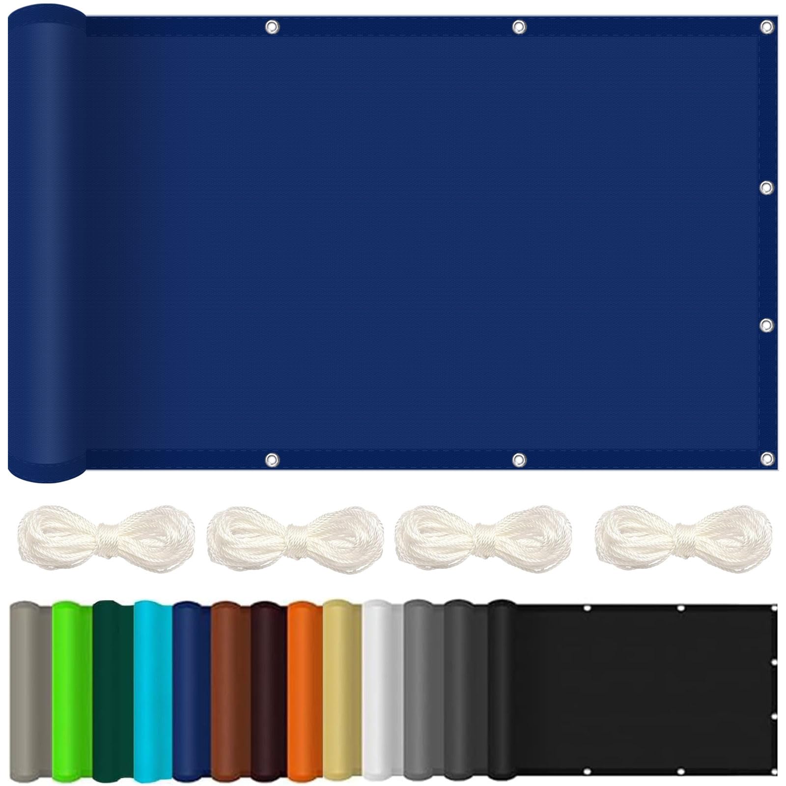 Voile d'ombrage rectangulaire contre la chaleur et la pluie : bâche étanche 7x8.5 m