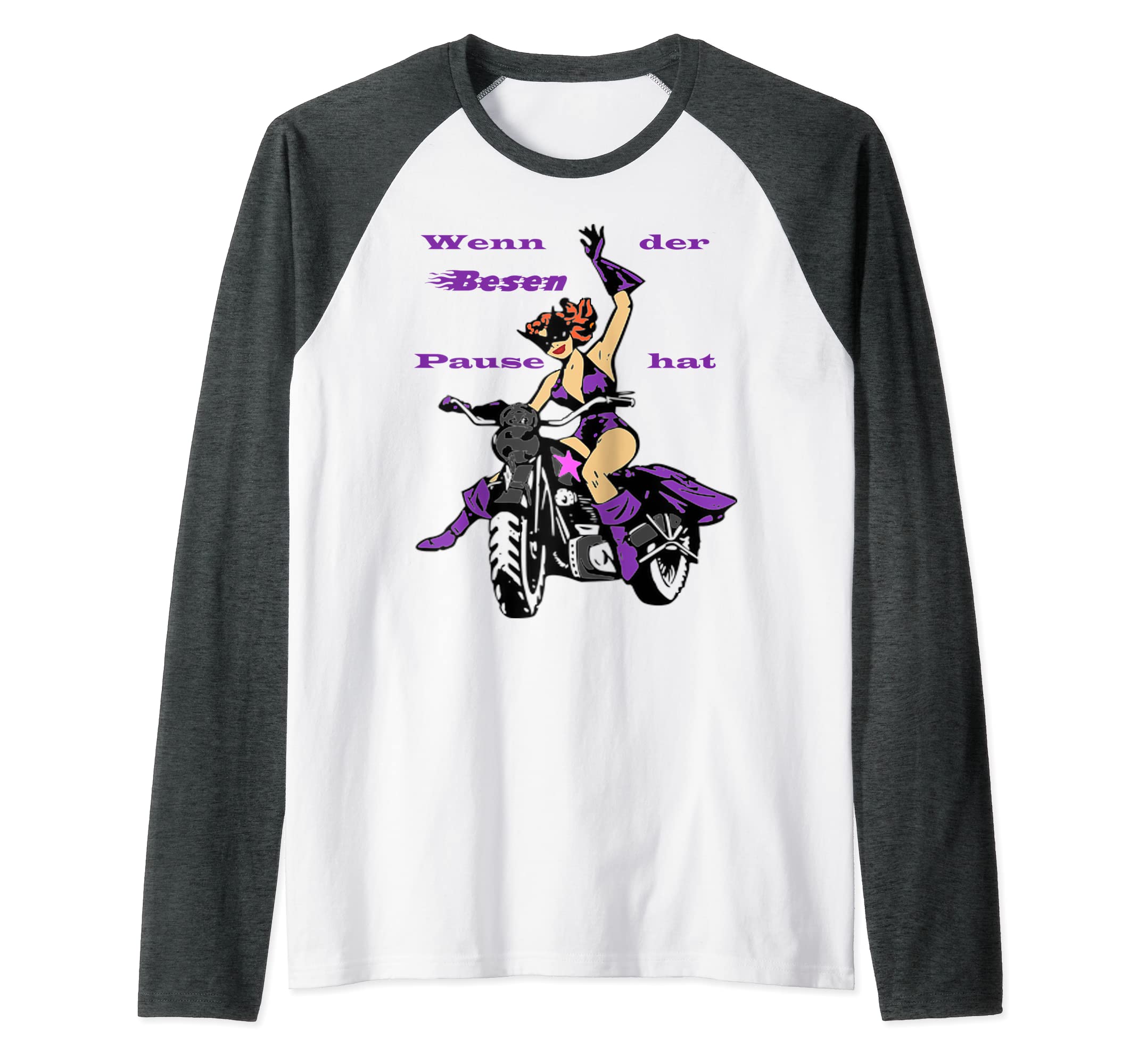 When the broom has break, witch motorcycle Raglan Baseball Tee