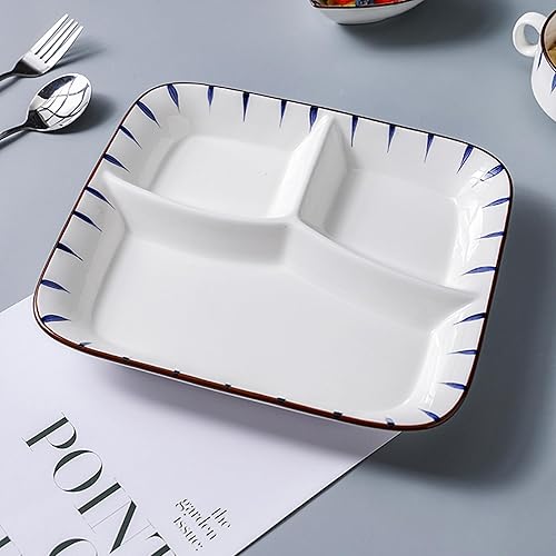 Miniatura 9 de Acyhggi Ceramic Divided Porcelain Dinner Plates - 10 inch, Breakfast Plate, Lunch Plate, Bowl Dinner Plate, Portion Control Plate, Salad Plate.