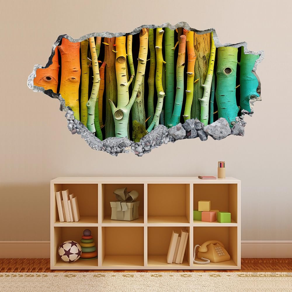 3D Wandaufkleber, Baum Durchbruch Wandtattoos Deko Wand Selbstklebend Farbe, Wand Aufkleber Wanddurchbruch Wandsticker für Zuhause, Badezimmer, Schlafzimmer, Wohnzimmer