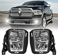 Vista 8 de Kit de Ensamblaje de Luces Antiniebla LED DRL de Repuesto Compatible con Dodge Ram 1500 2013 2014 2015 2016 2017 2018 y 2019 2020 Modelo Classic