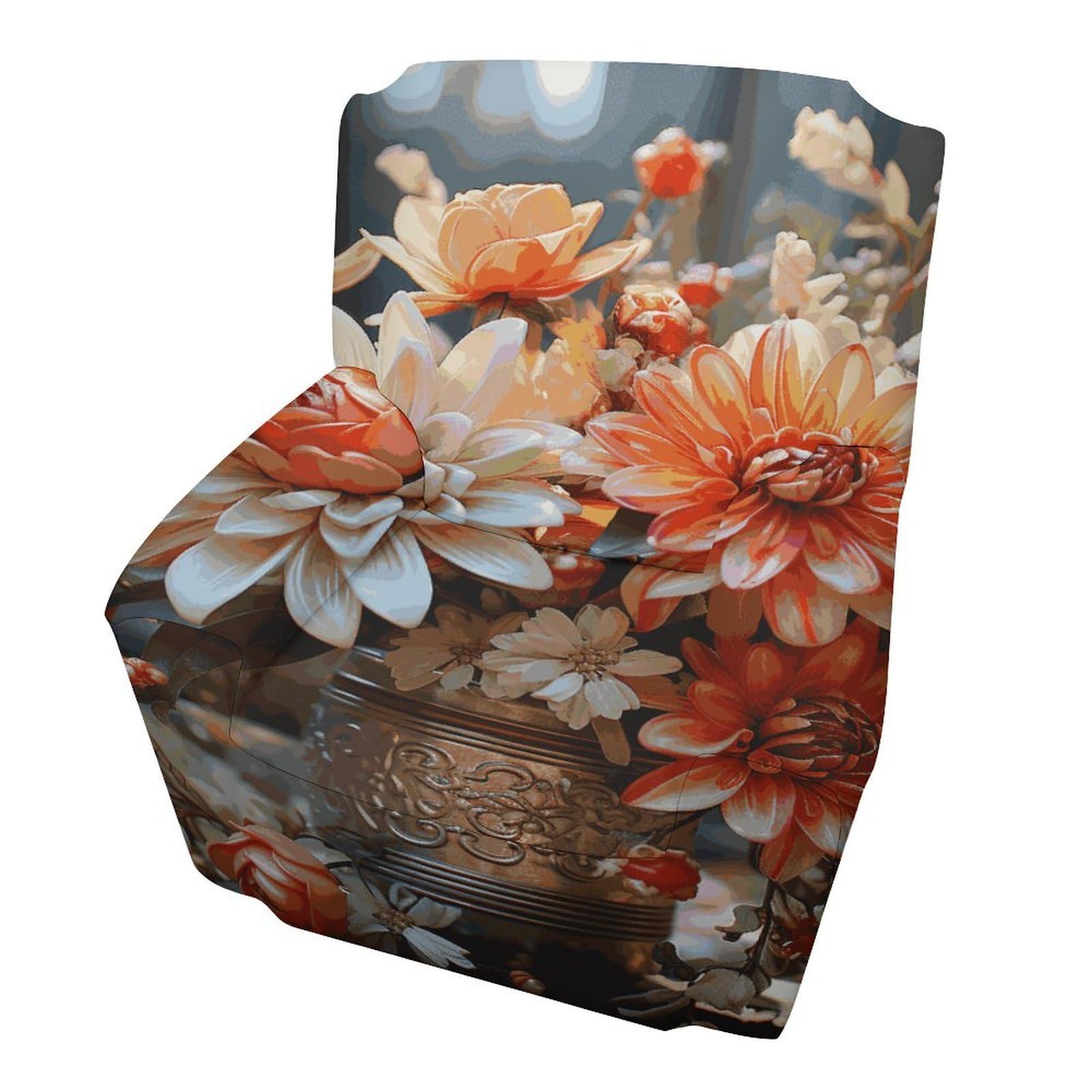 Fekiloot Style Orange Flowers Couch Cover Sofa Cover Sofa Slipcover