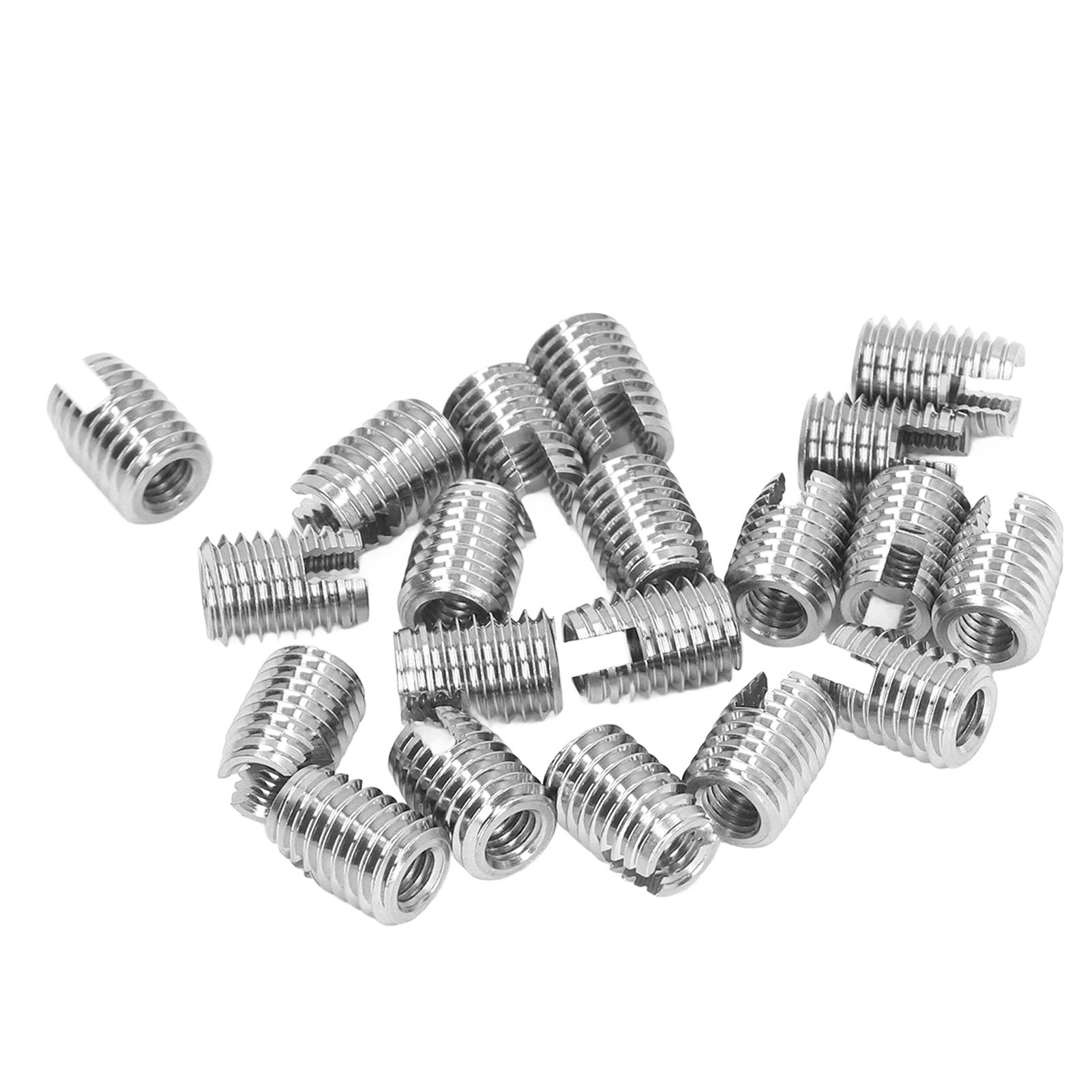 20 Pcs Thread Inserts Stainless Steel M6 x 1.0 Female Thread M10 x 1.5 Male Thread Slotted Threaded Insert for the Automotive Industry