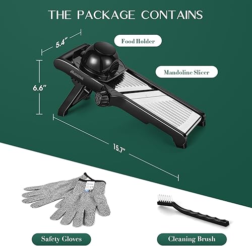 Miniatura 7 de MIDONE Cortador de mandolina ajustable, todo en 1, cortador de mandolina para cocina, de acero inoxidable, mandolina, rebanador de papas, rebanador