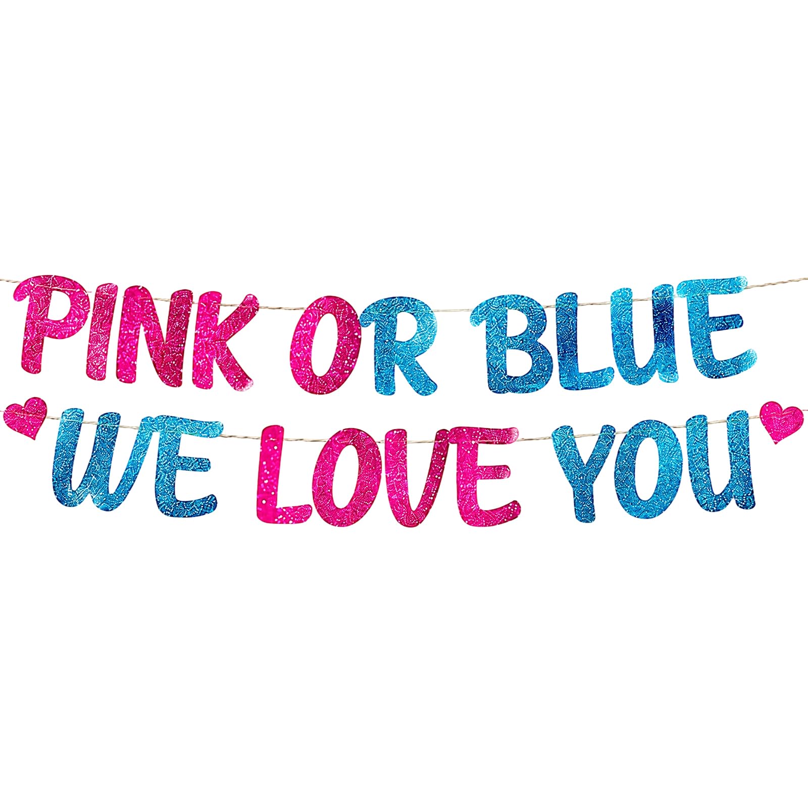 Gender Reveal Decoration, Gender Reveal Decorations with Pink and Blue Banner, Gender Reveal Ideas for Baby Shower and Party Backdrop, For Indoor Outdoor Celebrations