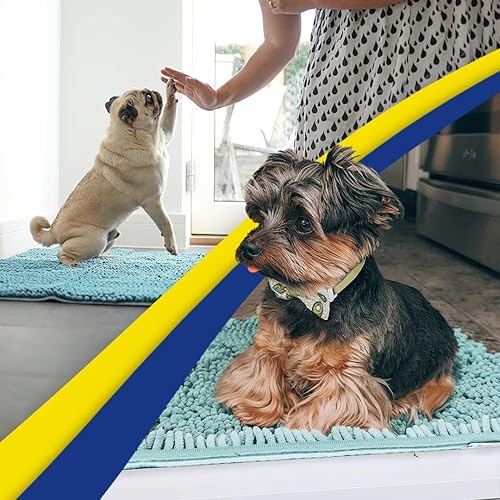 Vista 253 de Muddy Mat® - Tapete de microfibra superabsorbente para mascotas, antideslizante y lavable, de felpilla, secado rápido, para entrada
