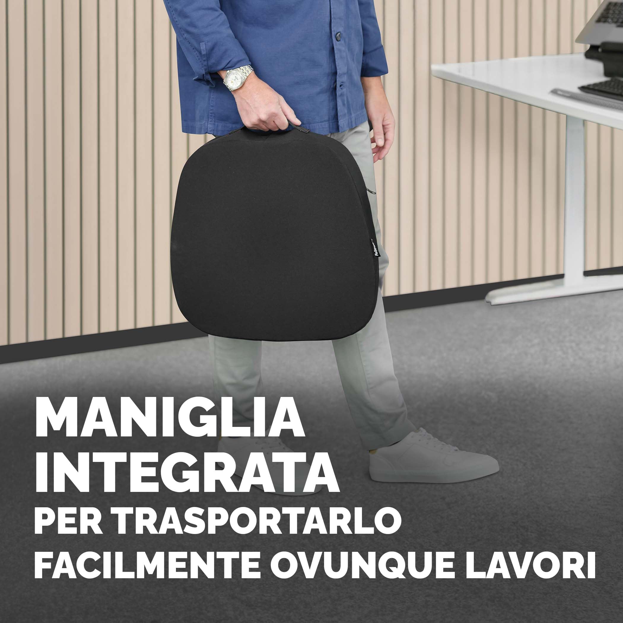 Fellowes Cuscino Comfort Breyta - Supporto ergonomico, llevia la pressione sul coccige, base antiscivolo, da materiale riciclato, portatile, garanzia di 5 anni, ideale per l'ufficio e la casa