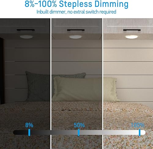 Miniatura 3 de Acegoo Luz de techo para autocaravana, 4.5 pulgadas, 12 V, luz LED de disco para autocaravana, barco, cámper, remolque, camión, automóvil, montaje