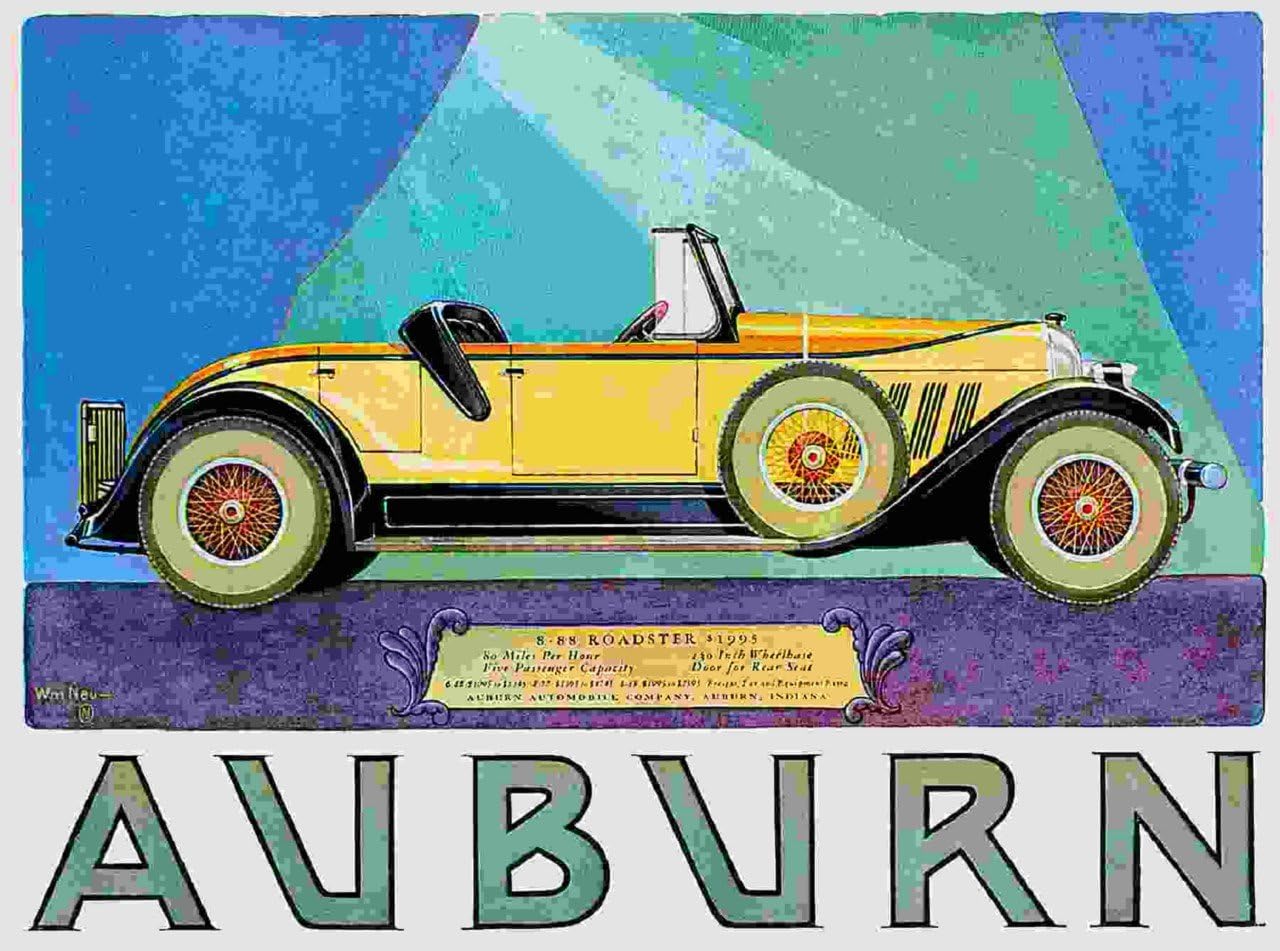 Amazon.com: Auburn Auto Car Advertising Poster 1926 Model 888 Roadster ...