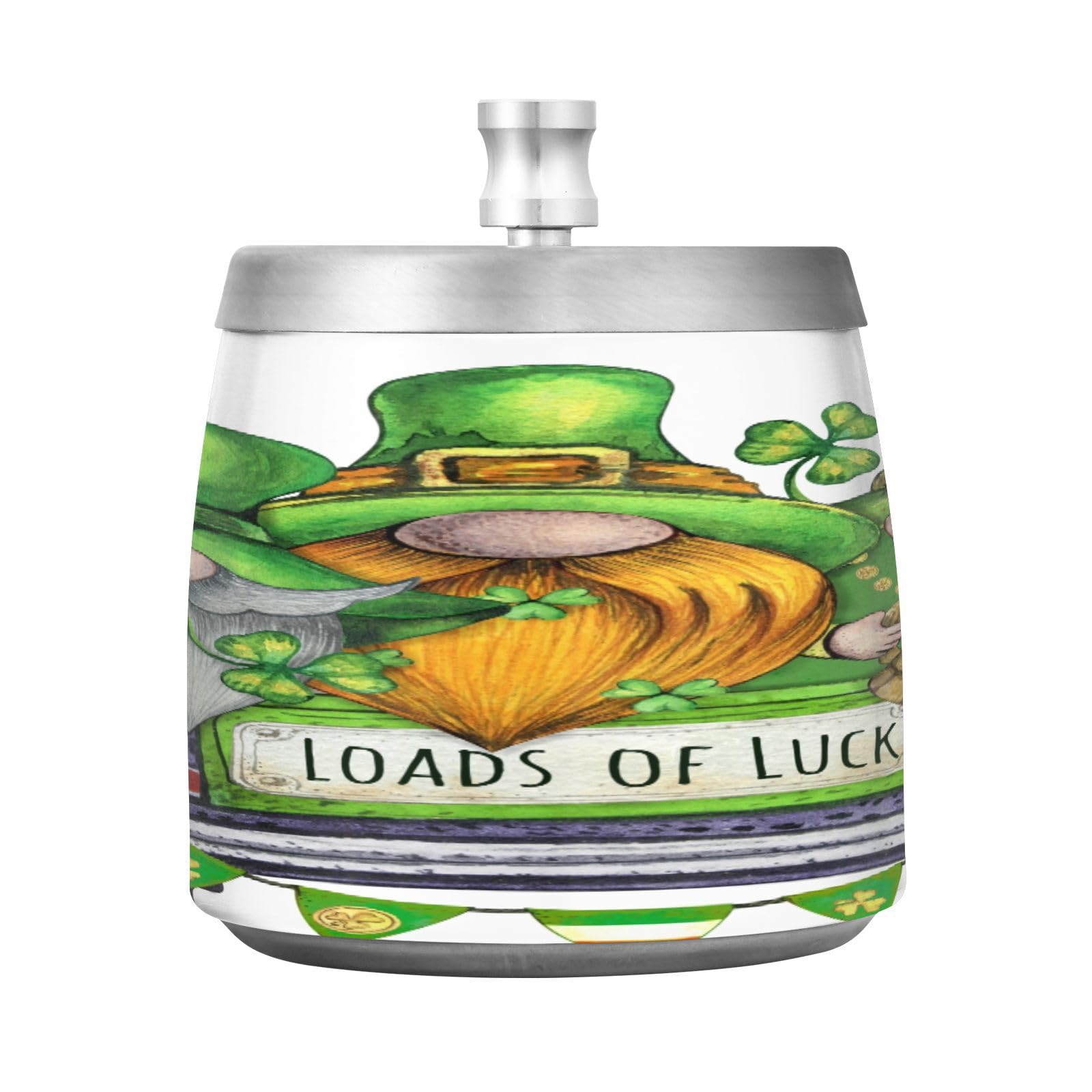 St Ashtray with Lid, Windproof Cigarette Ash Tray for Outdoor Indoor, Stainless Steel Ashtray for Home Office Balcony