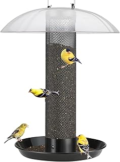 Kingsyard Finch Bird Feeder for Outdoors Hanging, Metal Mesh Tube Bird Feeders for Thistle