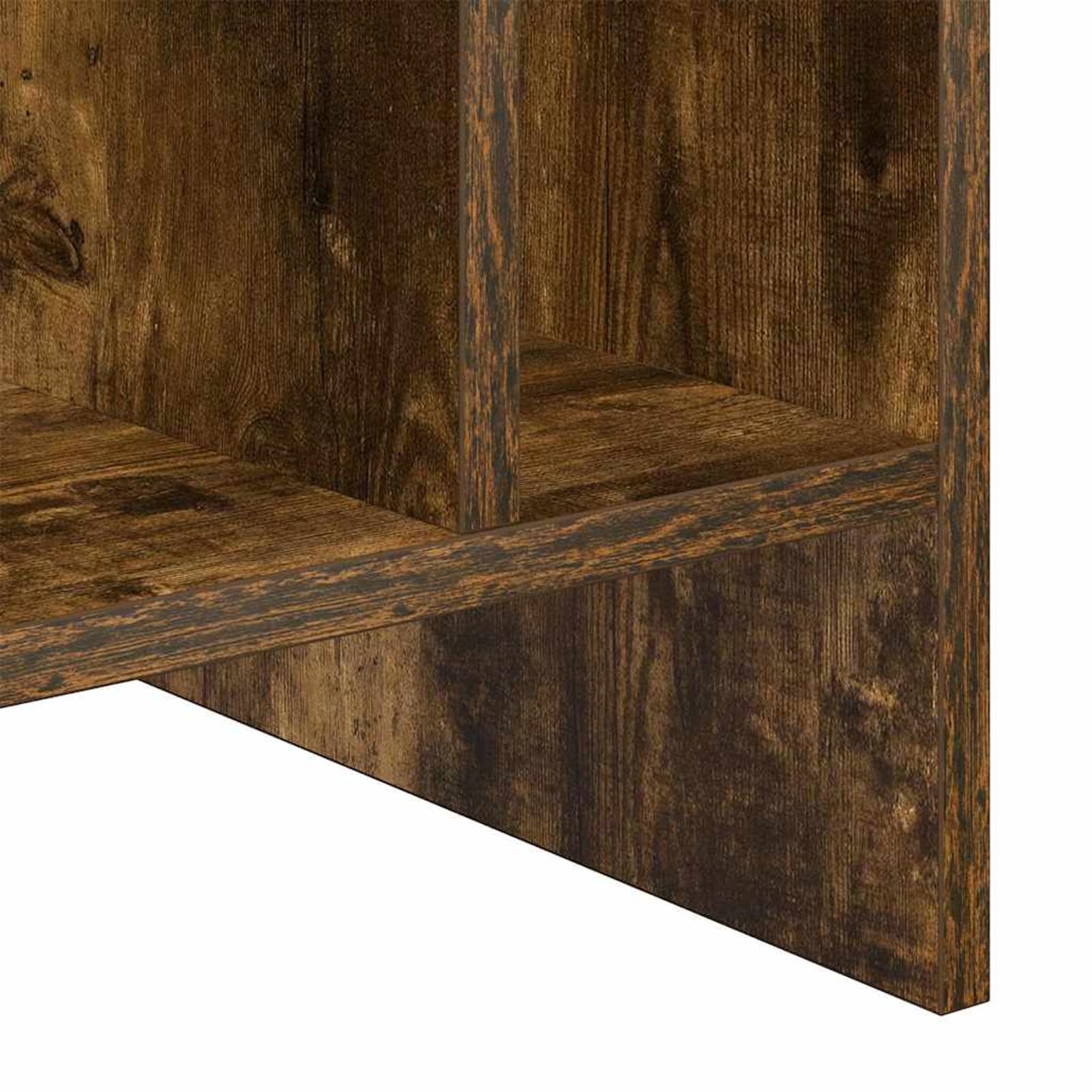 Armadietto per vinili, 6 ripiani, in rovere affumicato, 78,5 x 35 x 45 cm, stabile scaffale per LP e riviste