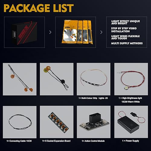 Miniatura 3 de VONADO Kit de luces LED compatible con Lego 43217 Up House (sin modelo), detección de iluminación colorida compatible con Lego 43217 juego de