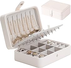 Owelth Reise Schmuckkästchen Klein, Schmuckaufbewahrung Reise für Damen PU-Leder, Mini Schmuckschatulle Schmuckkasten Mädchen Geschenk, Jewelry Organizer Reisen für Ringe, Ohrringe, Halskette