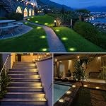 LYHOPE Solar Ground Lights Outdoor, 16 Pack 8 LED Solar Disk Lights Waterproof Garden In-ground Pathway Lights Landscape Lighting for Lawn,Yard,Deck,Patio,Walkway (Warm White)