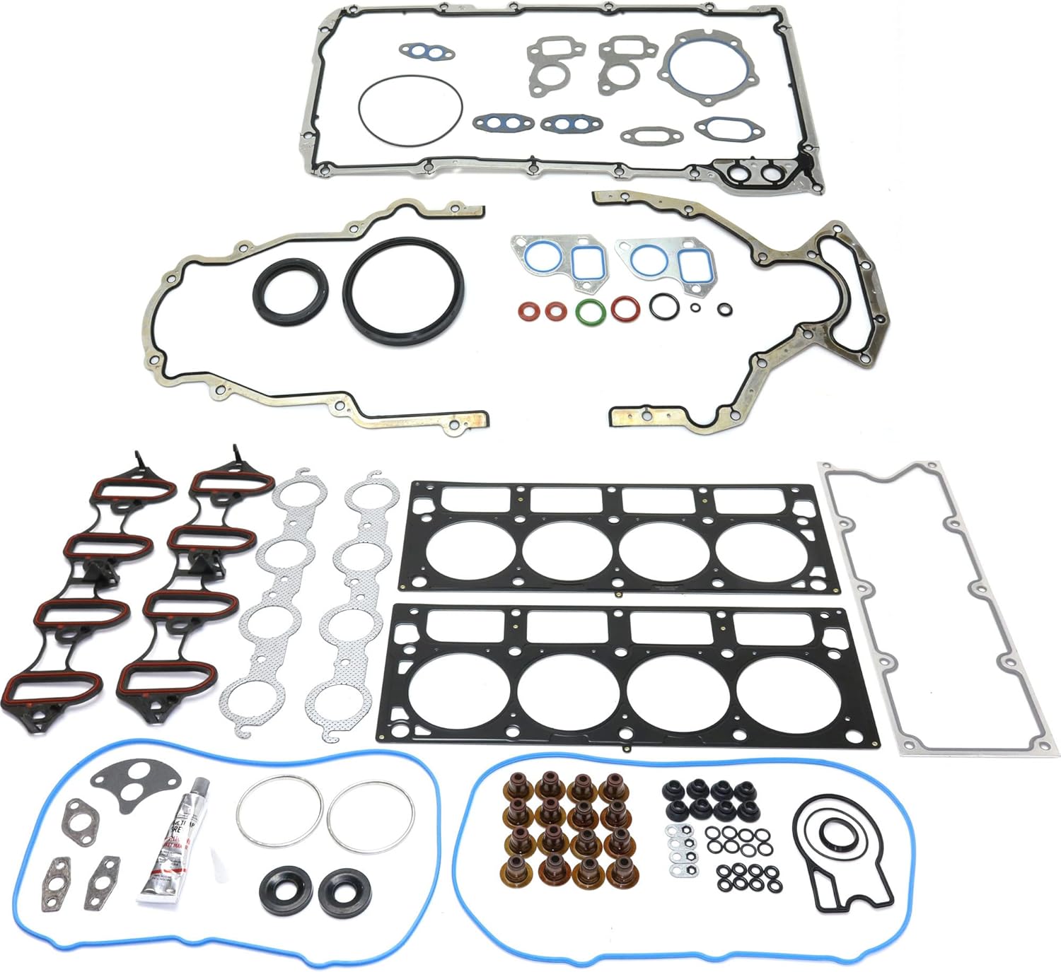 Garage-Pro Engine Gasket Set Compatible With 2001-2003 Chevrolet Silverado 2500 HD, For 2003 Chevrolet Silverado 1500, For 2001-2003 GMC Yukon, Overhaul 8 Cyl, 6.0L Engine