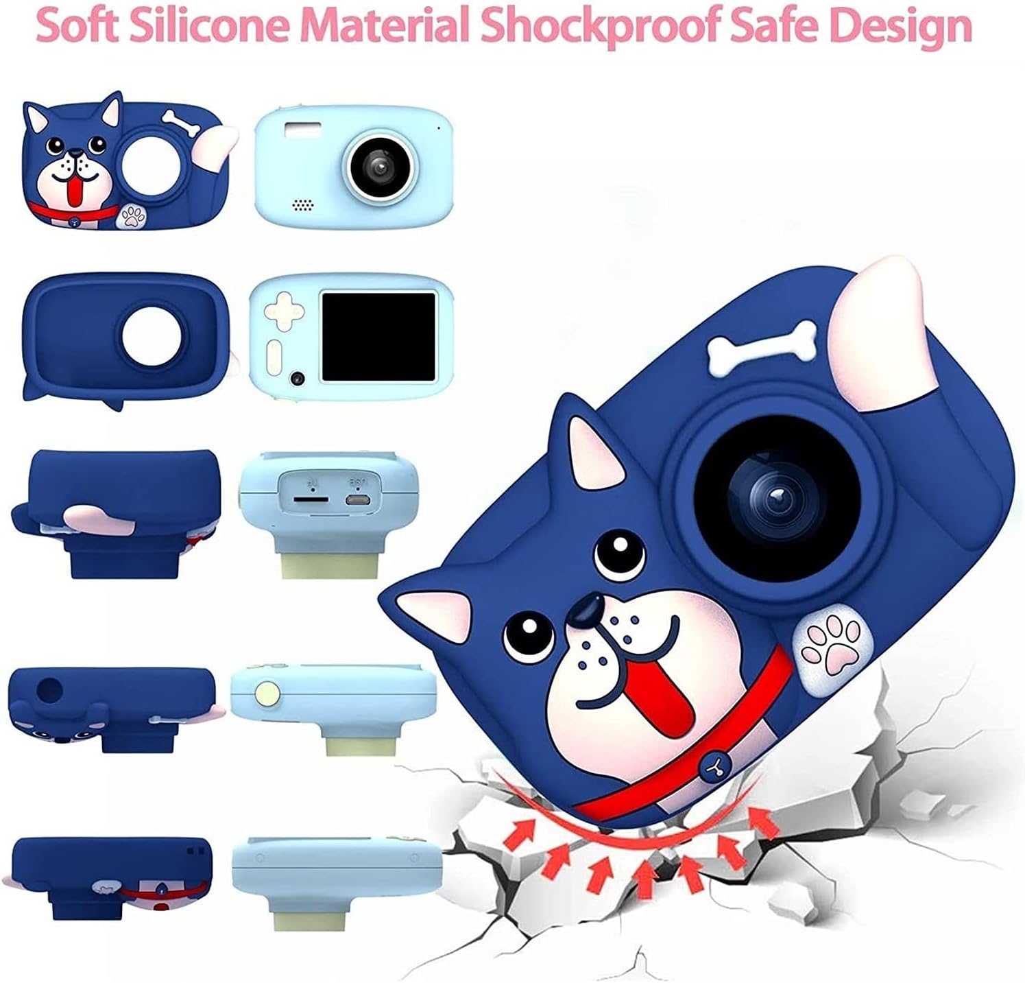 Kids Camera Toys for Boys,Children Digital Video Camcorder Camera with Soft Silicone Cover, Best Christmas Birthday Festival Gift for Kids