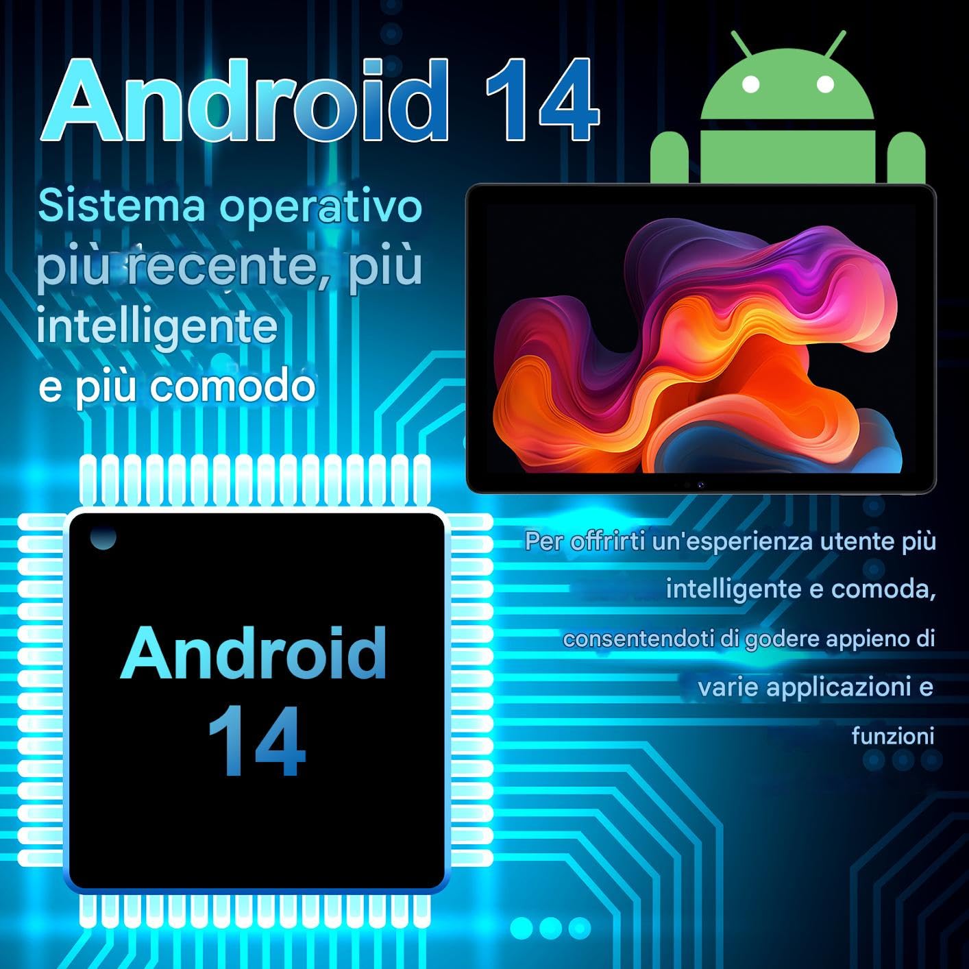 Tablet 10,1 cala Android 14 | 8 GB + 128 GB (rozszerzalny do 1 TB) | Dwie karty SIM 4G | Bateria 6000 mAh, 10 godzin pracy | Metalowa obudowa | Redbeat A2 Zestaw klawiatur w zestawie