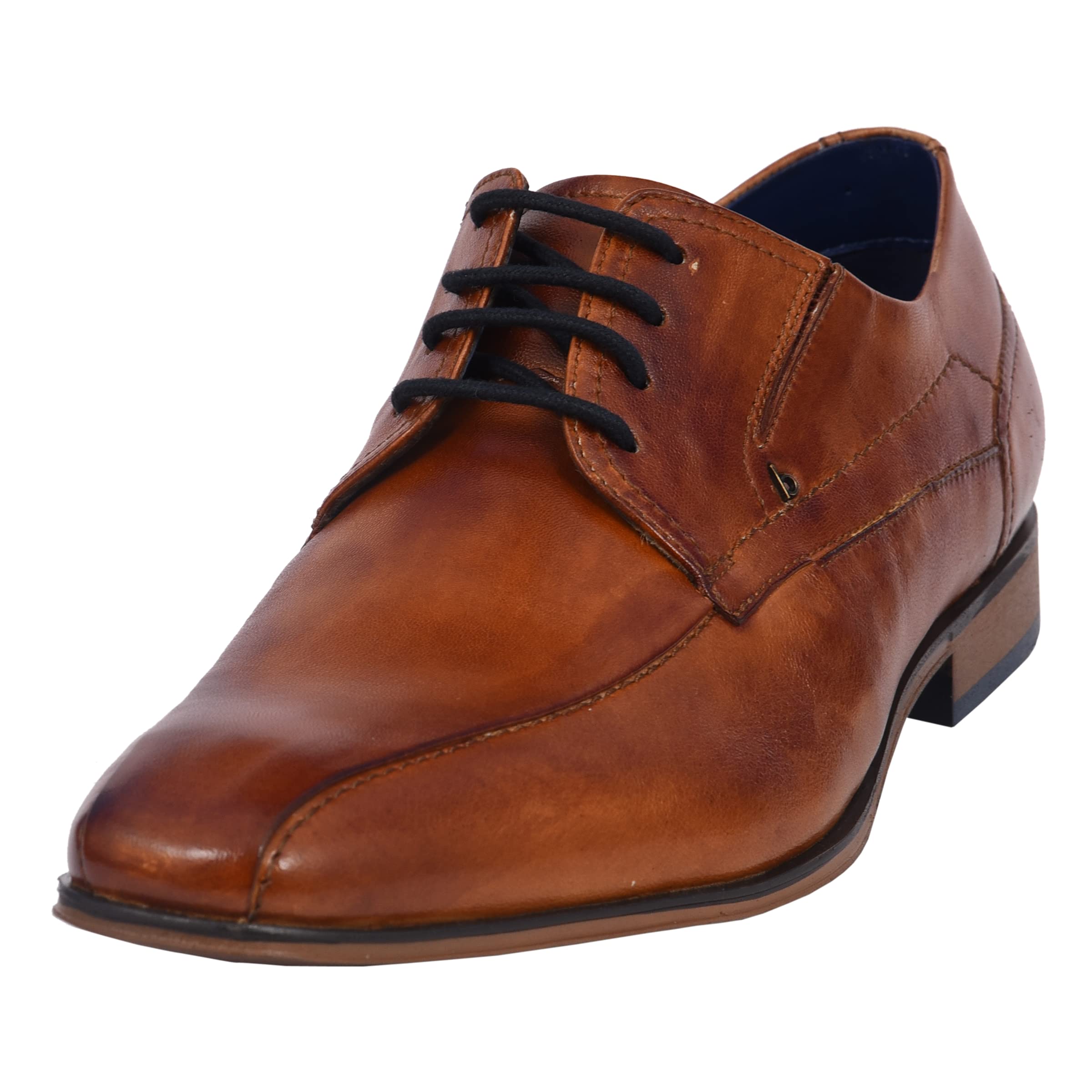 Bugatti Herren Business Halbschuh aus Leder, Derby mit Gummizug und Parallelnaht