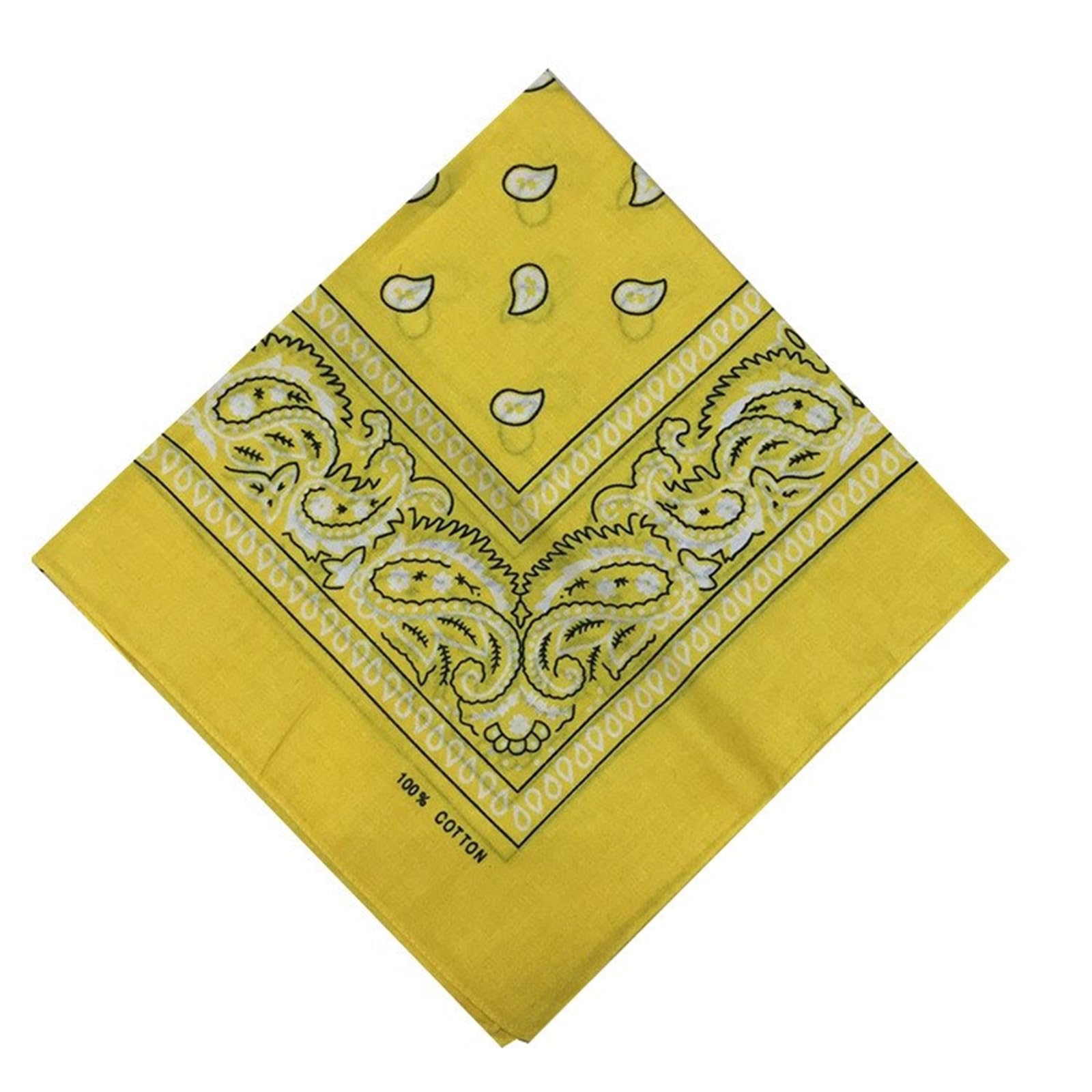 NGCG Bandanas Head Scarf Neckerchief Motorbike Scarf Handkerchiefs Cotton Head Scarf Hip Hop Scarves Outdoor Bandanas Multi-purpos, Yellow