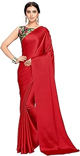 red plain saree with black border