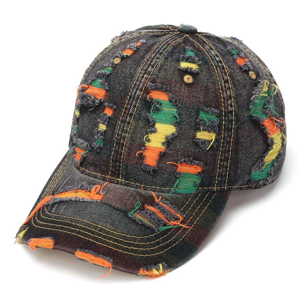 Casquette de baseball en coton vert ajustable contre le soleil style denim