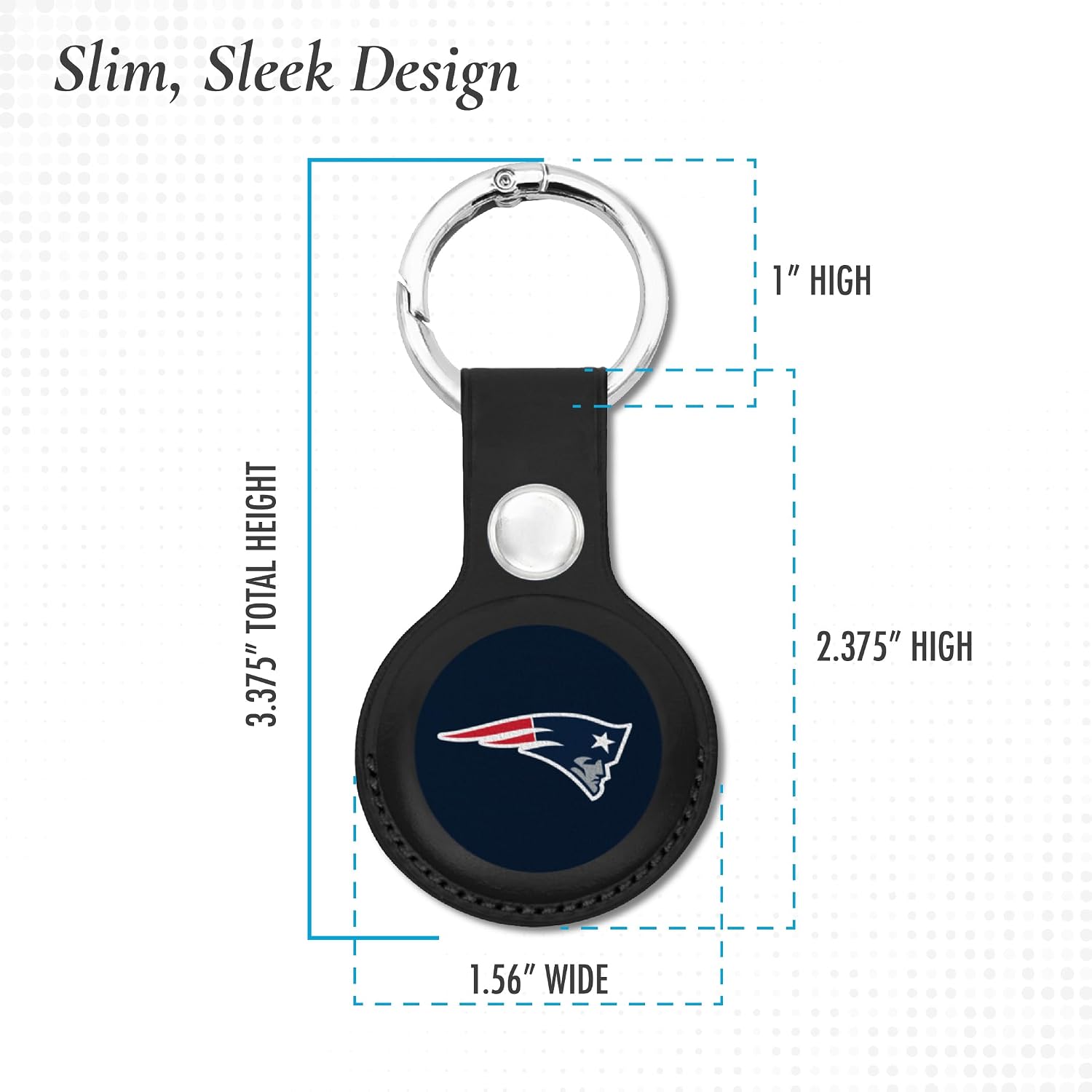NFL New England Patriots Keychain Apple AIR TAG Holder for Dogs & Cats, Case for Apple Airtag Tracker, GPS Dog Tracking Device Pendant Holder image 4