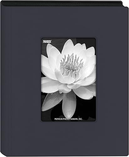 Pioneer - Álbum de fotos con minimarco (24 unidades), Tela, Azul marino, 4" x 6"