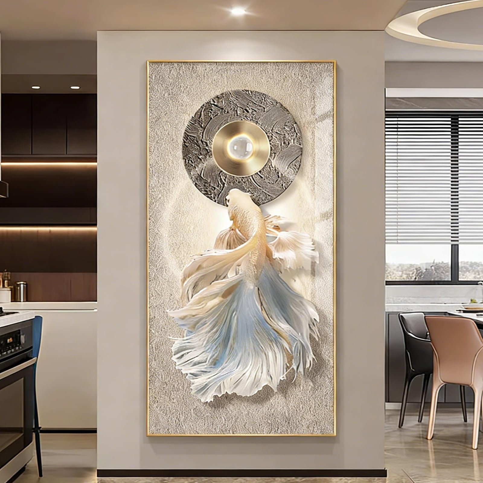 Cuadro decorativo de pared 3D con luces LED de estilo moderno y lujoso