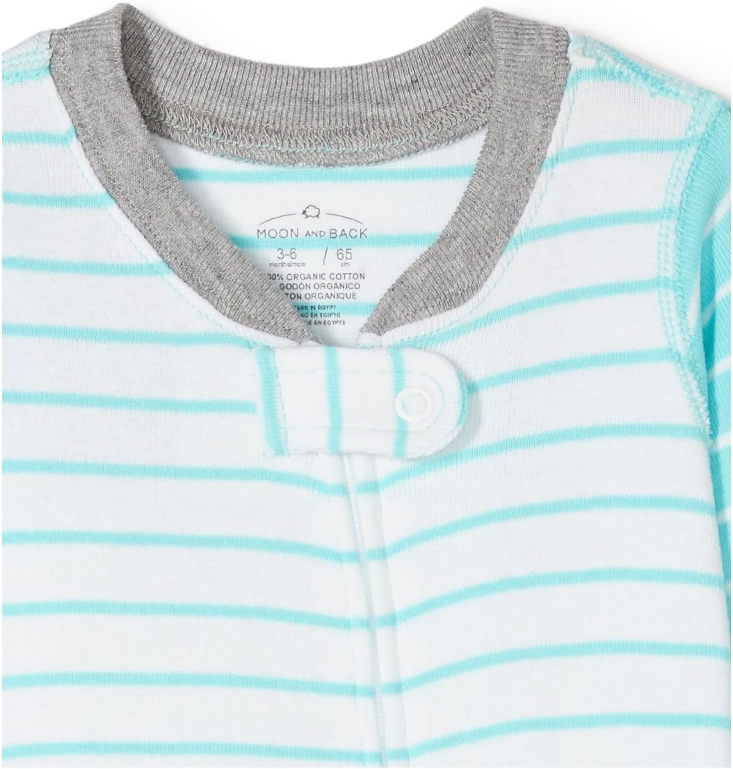 Moon and Back Boys' Organic Footed Zip-Front Sleep and Play