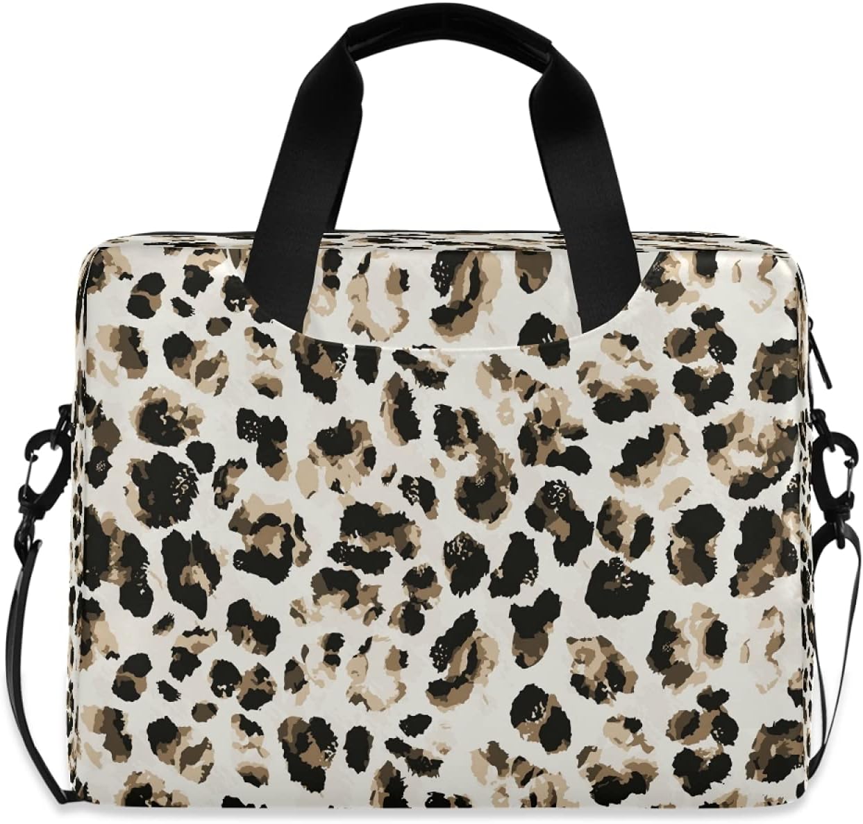 ALAZA Abstract Leopard Cheetah Tie Dye Laptop Messenger Bag Case Sleeve Crossbody Briefcase for Men Women with Shoulder Strap Handle 13 14 15.6 inch, Multicoloured