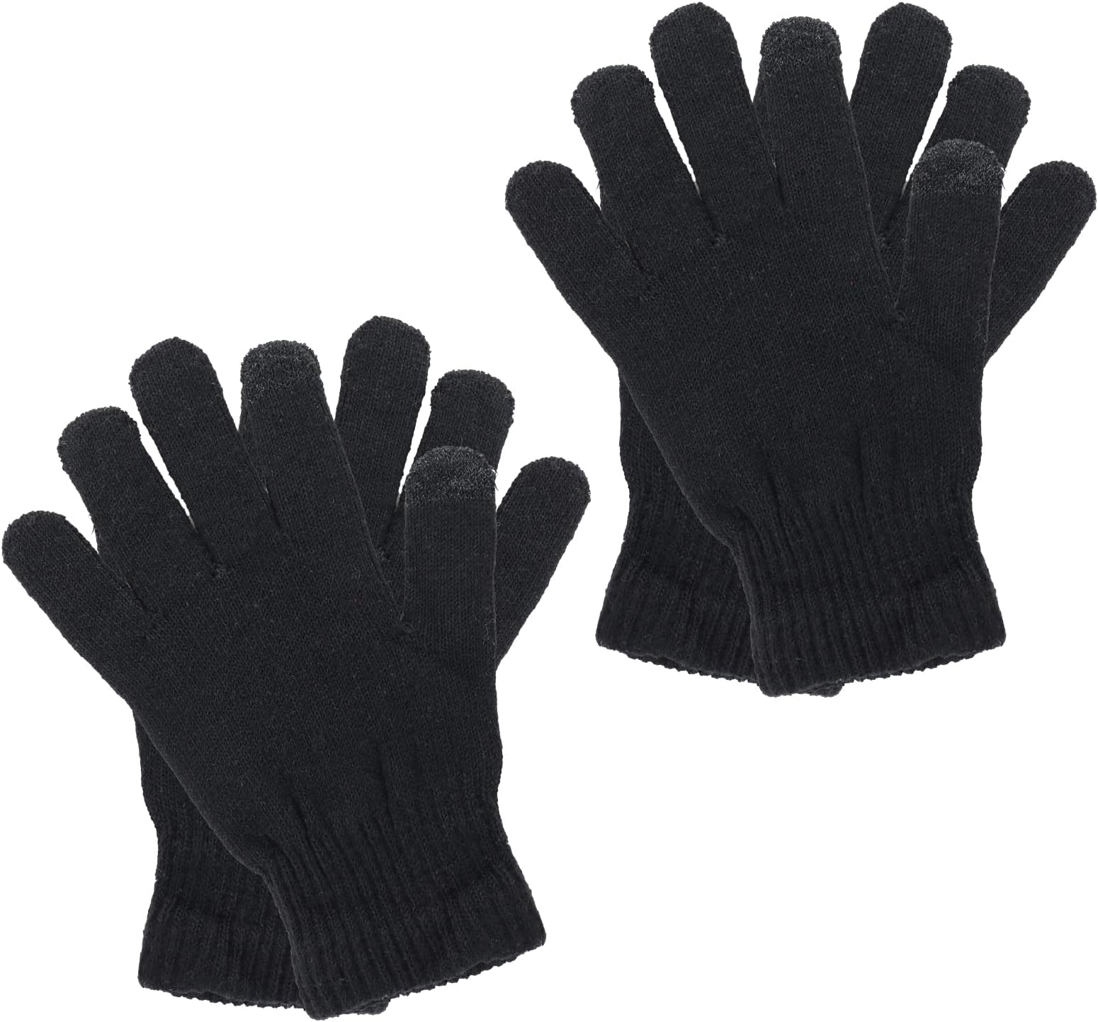 Cold Weather Touchscreen Gloves, 2 Pairs Winter Touchscreen Mittens, Black Outdoor Riding Warm Gloves for Women