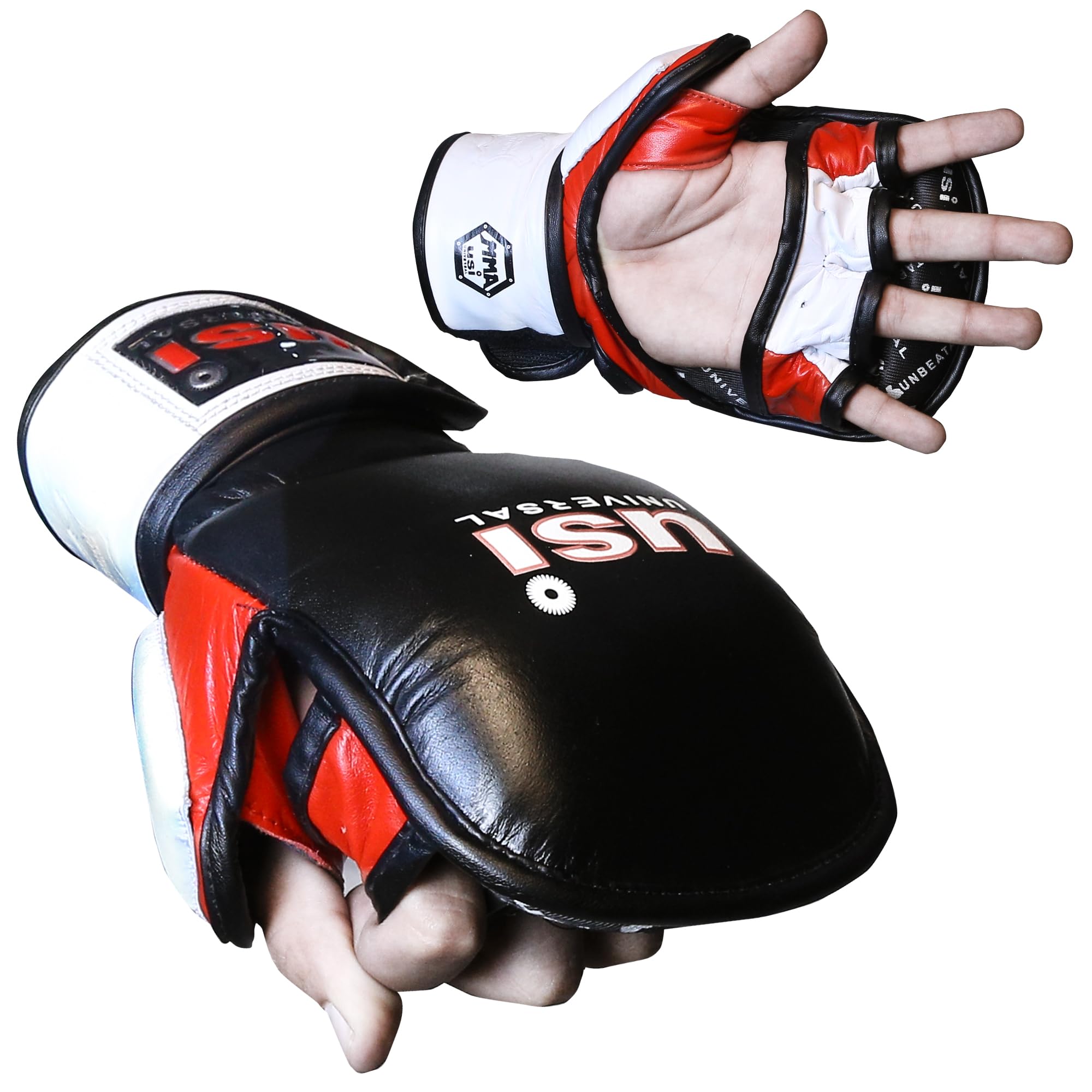 USI UNIVERSAL 618GR1 MMA Gloves Grappling Sparring, Size (L/XL) Martial Arts Mitts Men Women Boxing Gloves, Maya Hide Leather Kara Cage Fighting Workout, Combat Training, Muay Thai, Punching Bag
