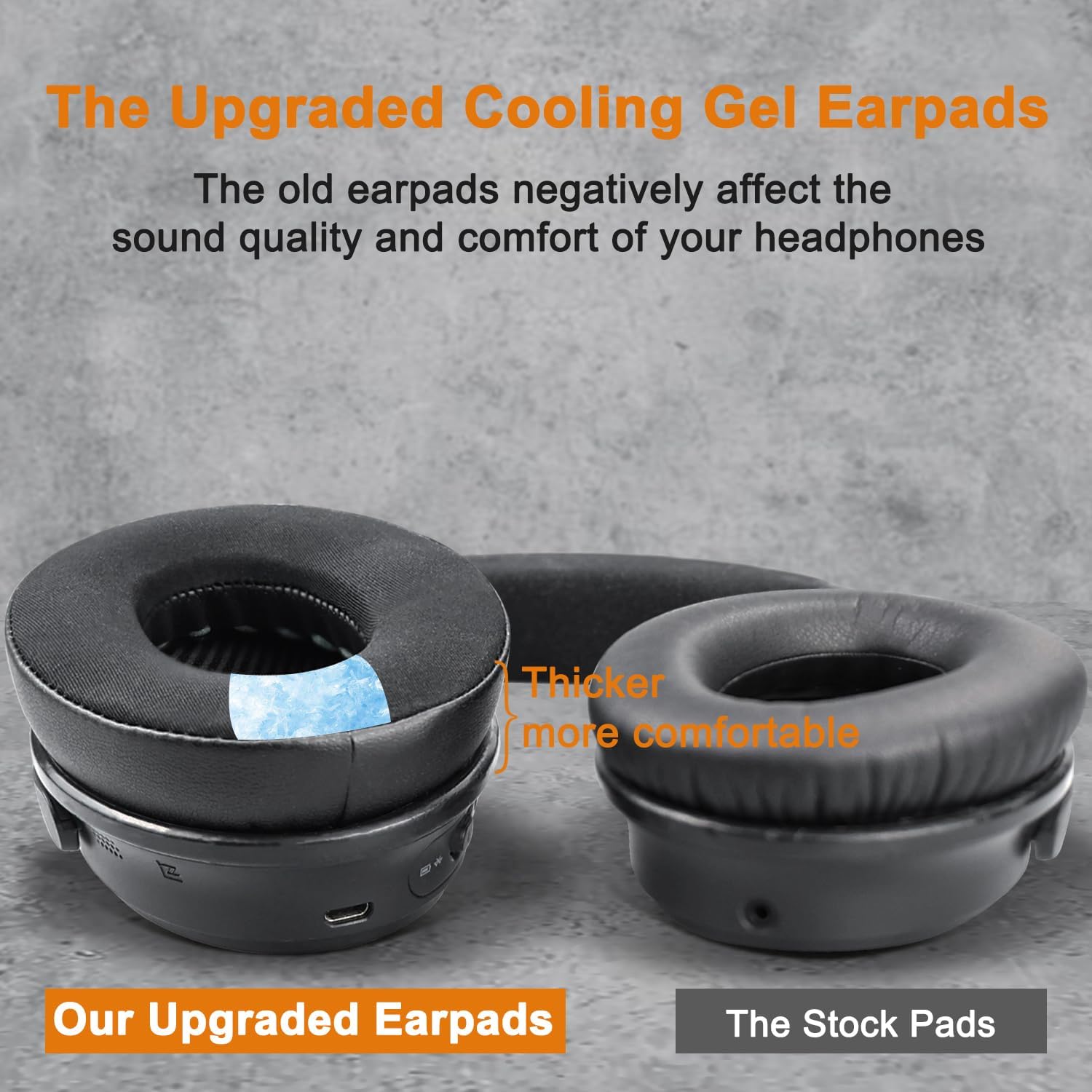 SoloWIT Cooling-Gel Replacement Ear Pads for Bose QuietComfort 35 (QC35) and Quiet Comfort 35 II (QC35 II) Over-Ear Headphones, Earpads Cushions with Ice Silk Fabric - Black - Image 6