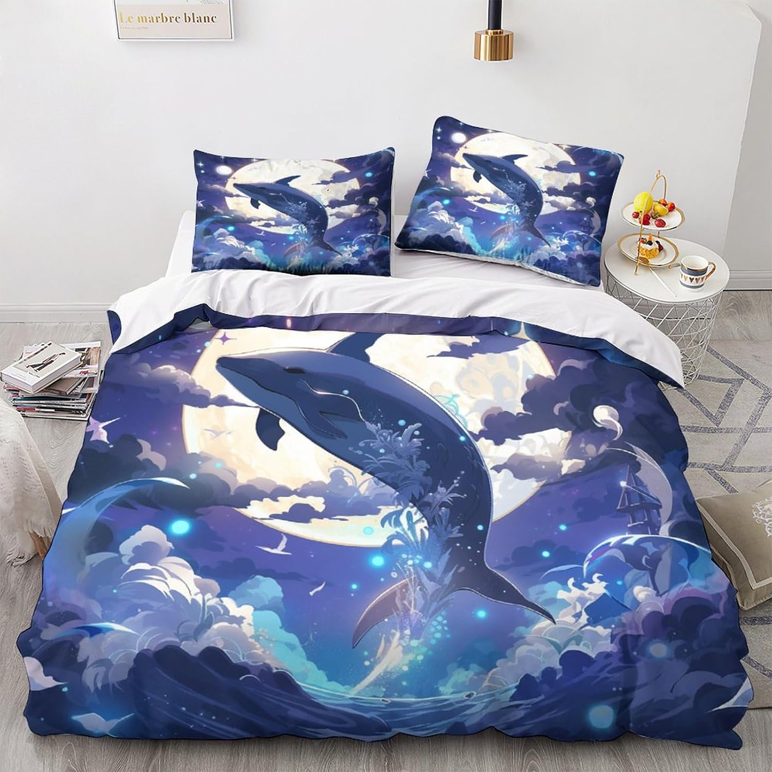 BLUEZY Mondtiger Shark Bed Linen Set for Children, Boys, Teenagers, 3D