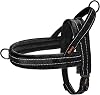 Didog Soft Flannel Padded Dog Vest Harness, No PullQuick Fit Reflective Dog Strap Harness, Easy for Training Walking L:Chest 26-32, Black