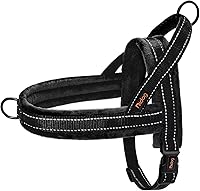 Didog Soft Flannel Padded No Pull Dog Vest Harness - Reflective Quick Fit for Training Walking Large Chest 26-32" Black