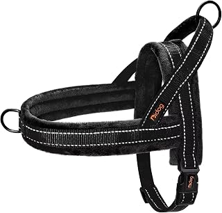 Didog Soft Flannel Padded No Pull Dog Vest Harness - Reflective Quick Fit for Training Walking Large Chest 26-32" Black