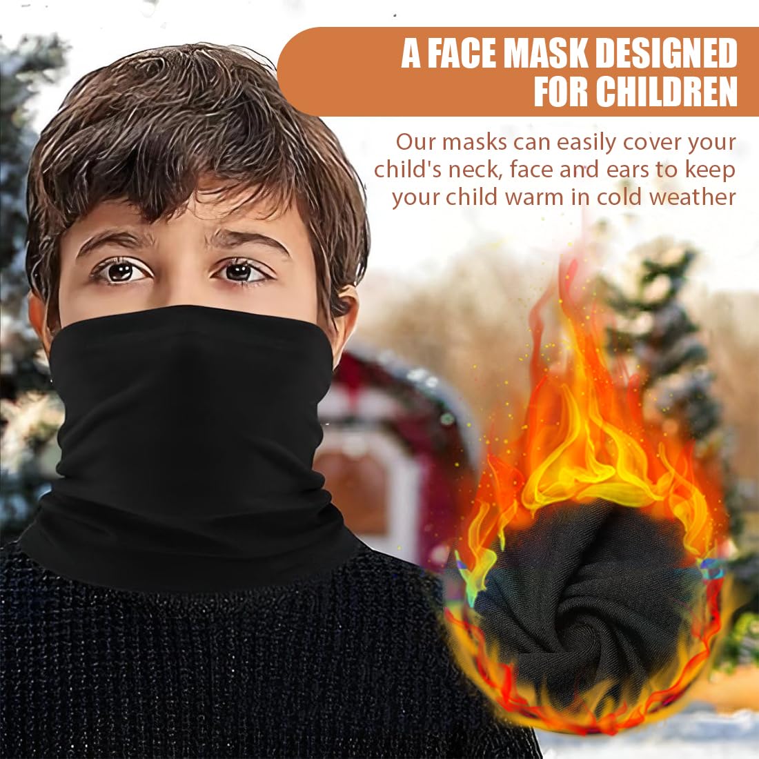 2 Piezas Braga Cuello Niño Bufanda de Invierno para Niños, Braga para Cuello Pasamontañas Polar Multifuncional Máscara de Esquí Gorro