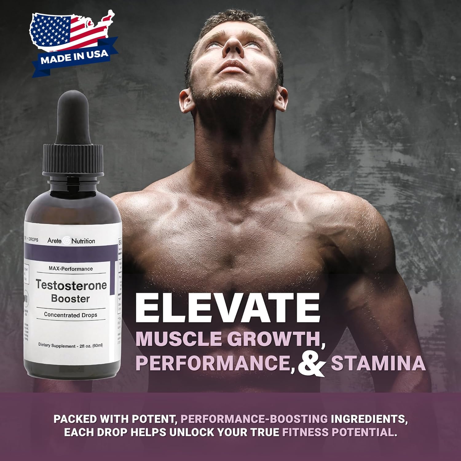 Testosterone Booster - Supplement Men and Women with Tribulus Terrestris and Tongkat Ali for Enhancing, Muscle Recovery & Energy - 2oz Liquid Bottle — Amazon image 2