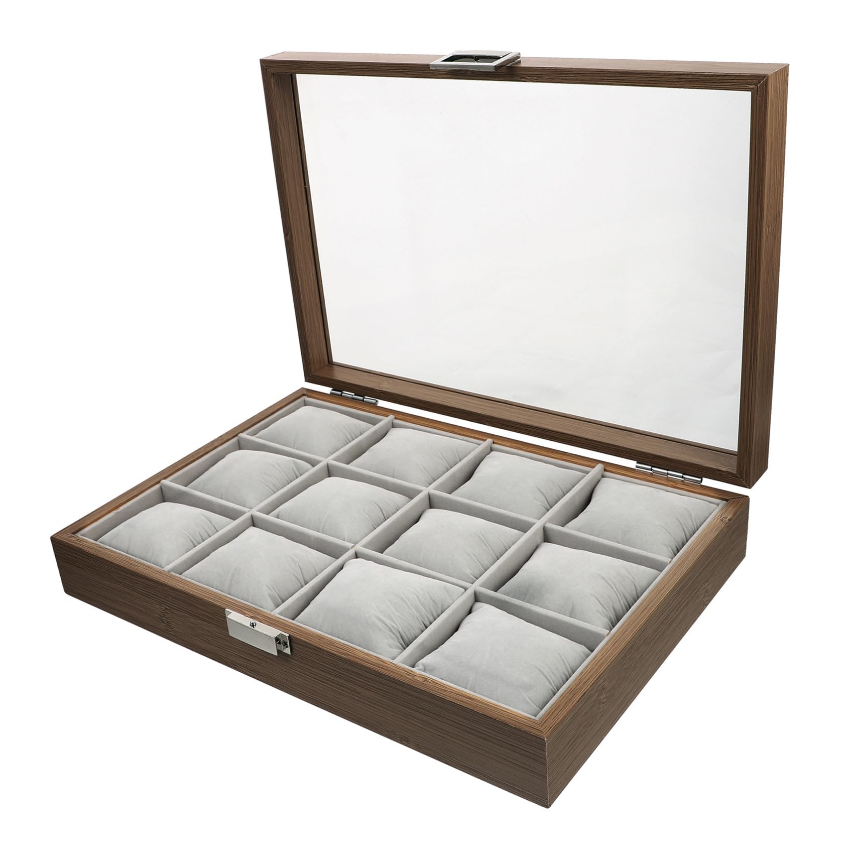 CALLARON Organizer per Gioielli in Legno con 12 Grandi Slot e 12 Cuscini Rimovibili, Elegante la Decorazione della Casa o Esposizione in Negozio