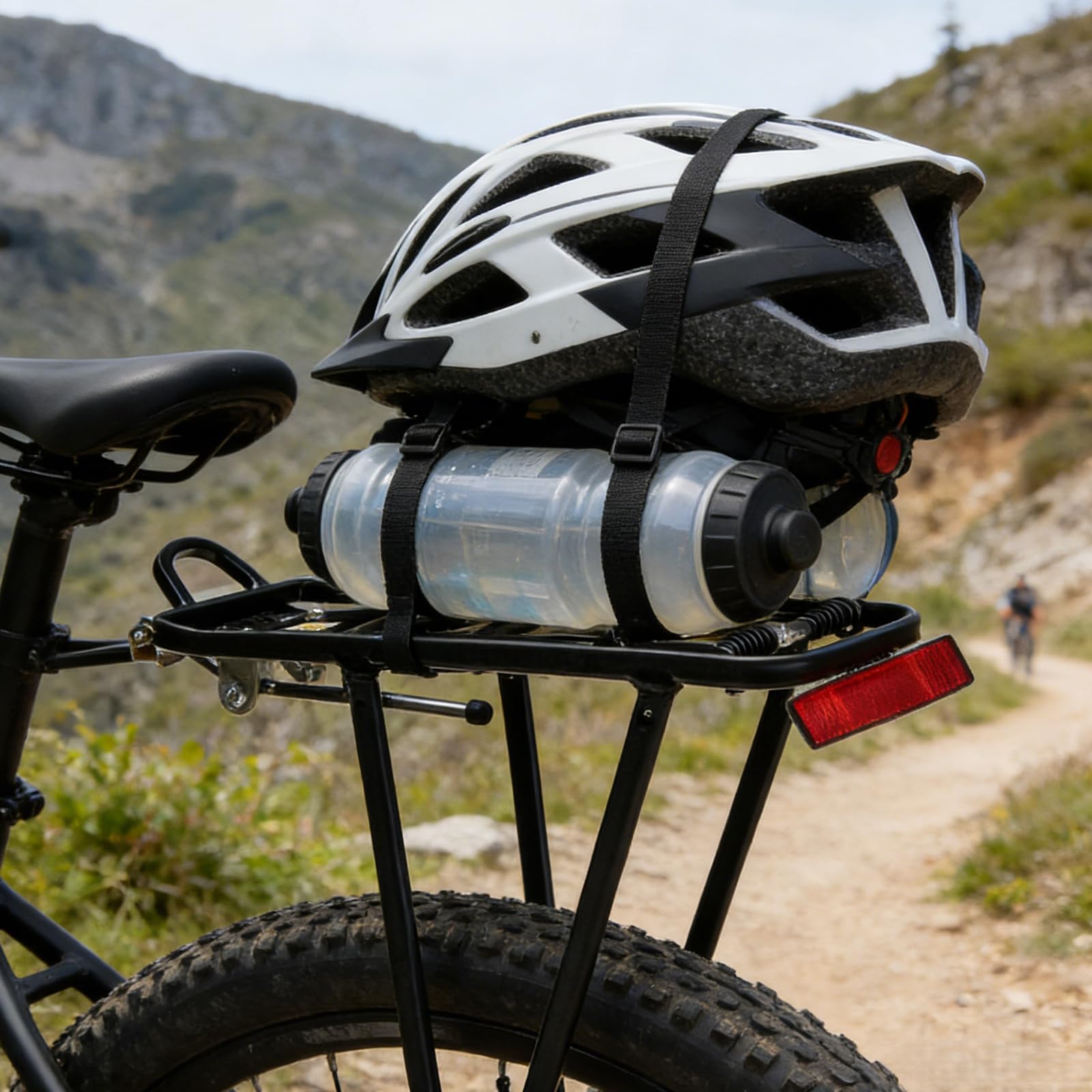 Portapacchi per bicicletta, portapacchi regolabile, per 26 – 29 pollici, portapacchi universale con riflettore, Touring, portapacchi posteriore, lega di alluminio per mountain bike bici da strada