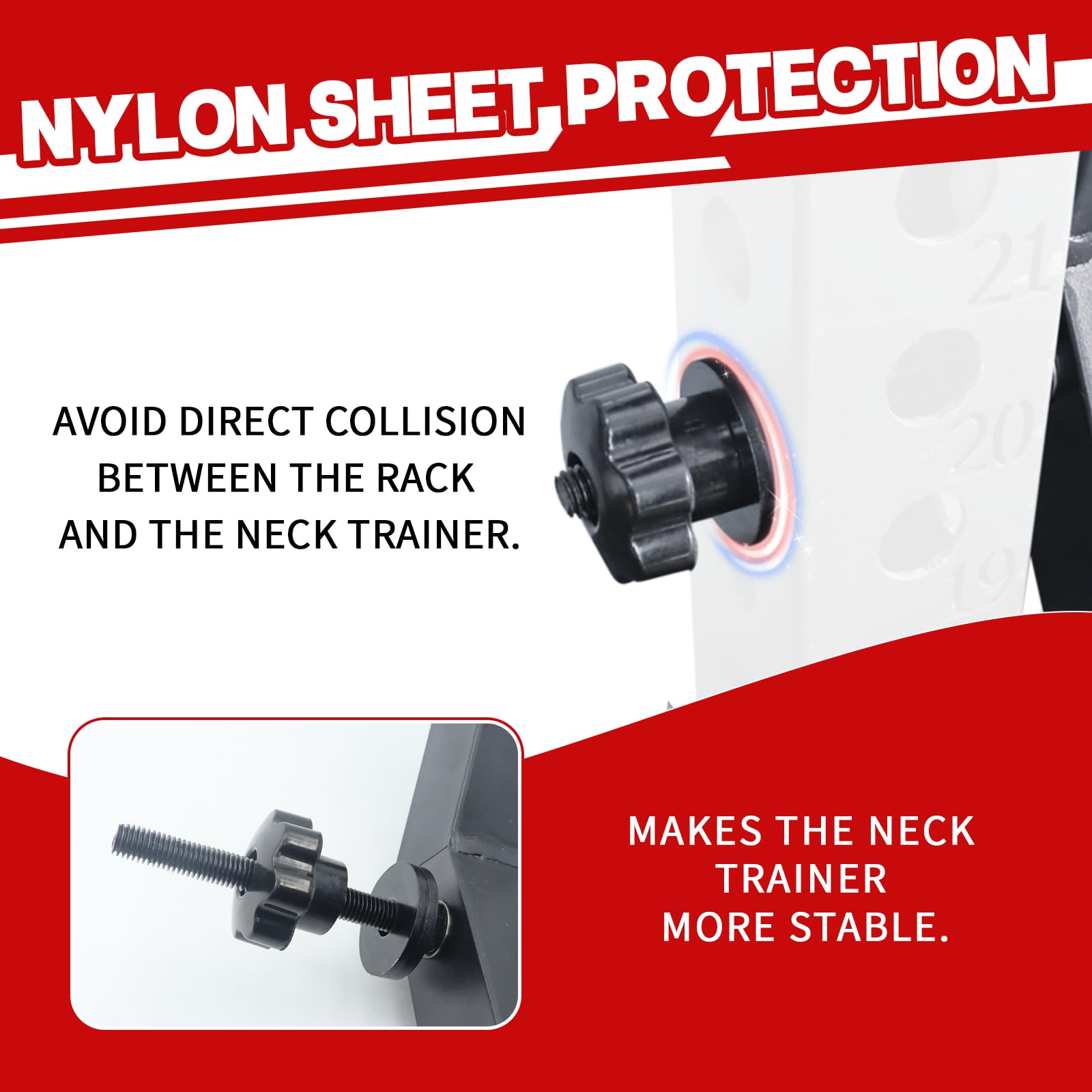 Neck Trainer, attrezzo per esercizi per il collo per rafforzare il collo e alleviare il dolore, attrezzo per allenamento del collo con montaggio su rack, compatibile con dischi da 25 mm di diametro