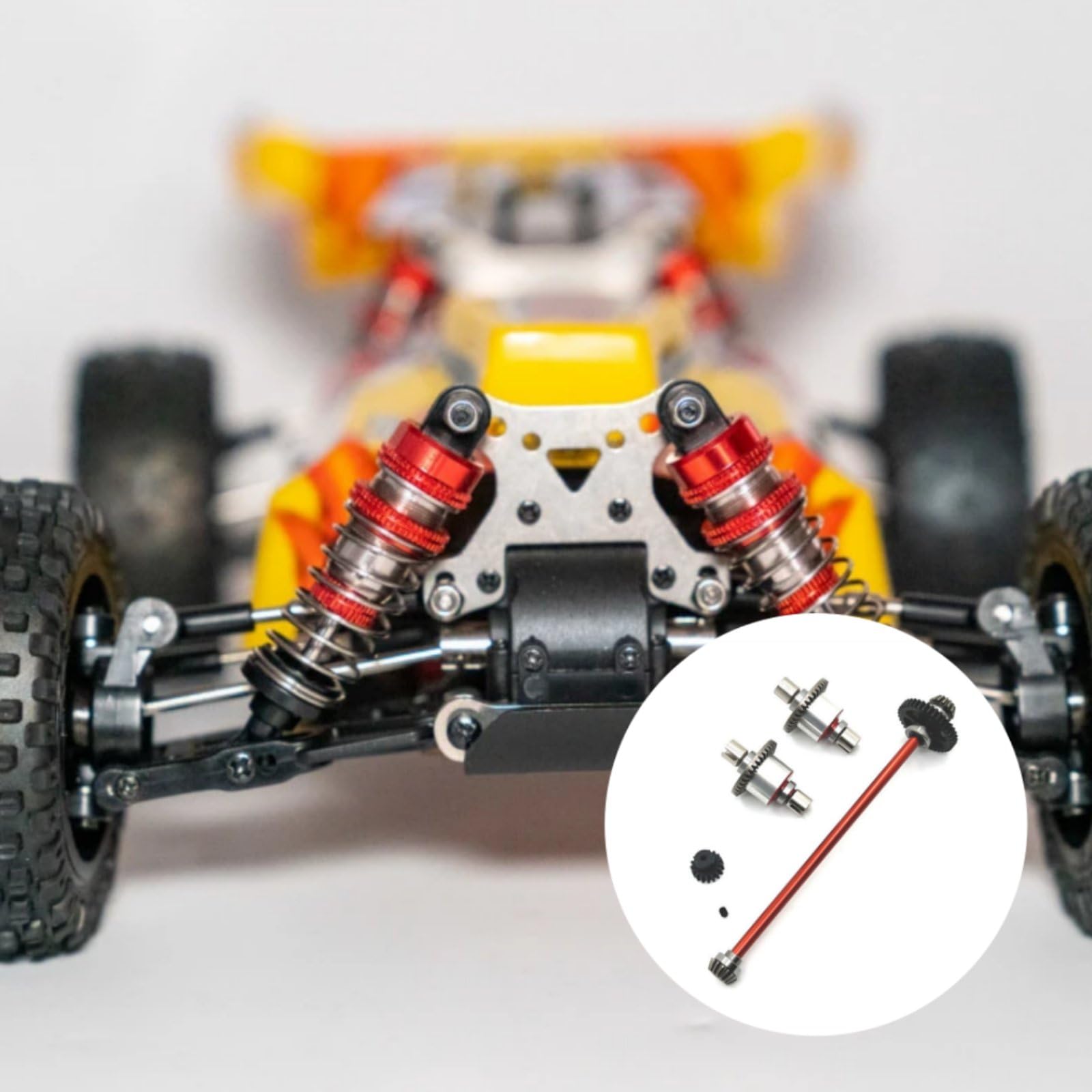 Children Remote Vehicle Conjunto Transmisión RC Coche Diferencial Engranajes Eje Rodamientos Metal Precisión Potencia Continua Respuesta Adecuado para, Dorado